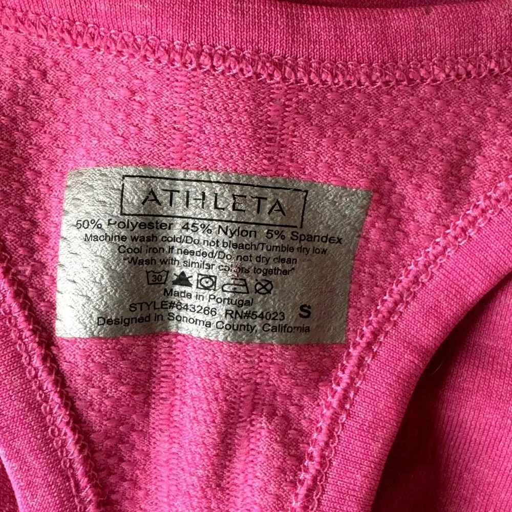 Athleta Ruched Racerback Stretch Knit Tank Top Athleisure Marled Pink S